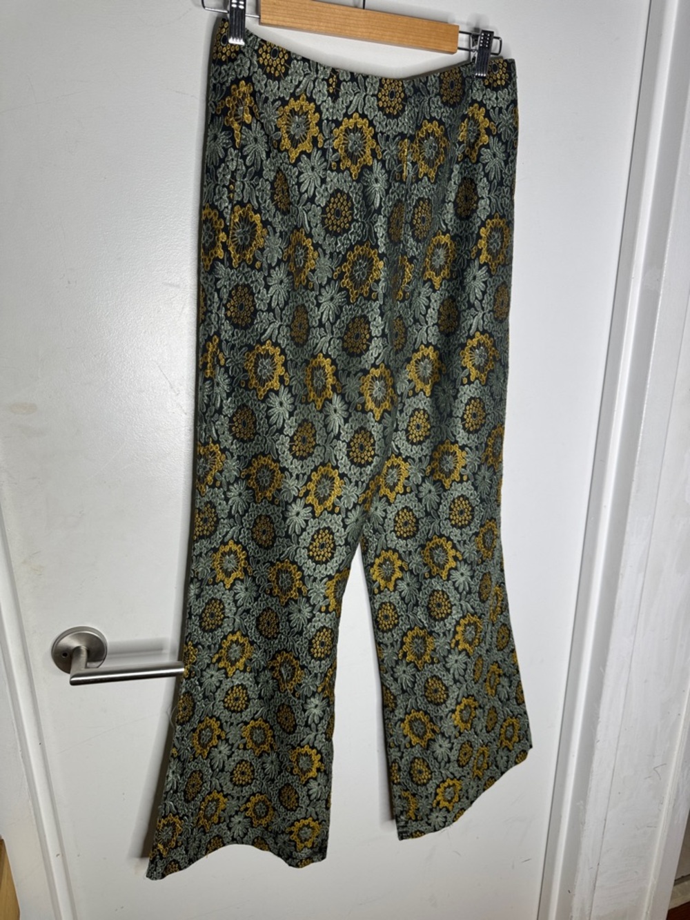 Mr. Larkin Tapestry High Waist Floral Brocade Wide Leg Pants - Picture 4 of 7